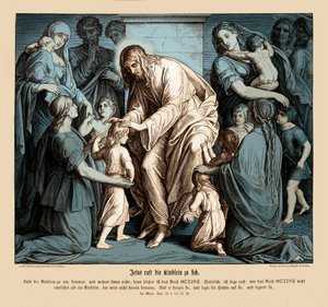 Jesus ruft die Kinder zu sich, Evangelium nach Markus von Julius Schnorr von Carolsfeld