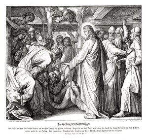 Jesus heilt den Gelähmten, Evangelium nach Lukas
