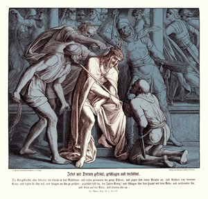 Jesus wird mit einer Dornenkrone gekrönt, Evangelium nach Markus
