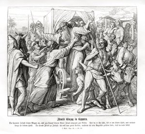 Josephs Vater kommt nach Ägypten, Genesis von Julius Schnorr von Carolsfeld