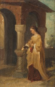 Mädchen vor Kirche