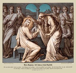 Maria Magdalena salbt Jesus, Evangelium nach Matthäus