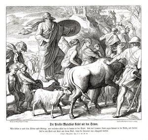Mathathias und seine Söhne fliehen aus der Stadt von Julius Schnorr von Carolsfeld