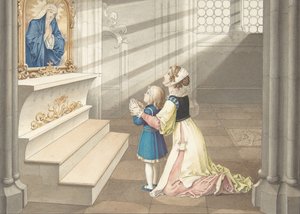 Mutter und Tochter im Gebet, ca. 1811-17 von Julius Schnorr von Carolsfeld