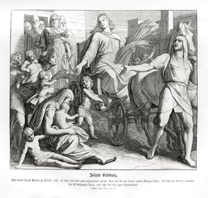Pharao macht Joseph zum Führer über Ägypten, Genesis von Julius Schnorr von Carolsfeld