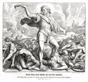 Simson erschlägt tausend Philister, Richter von Julius Schnorr von Carolsfeld