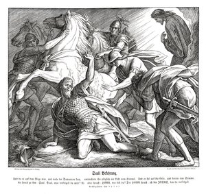 Saul auf dem Weg nach Damaskus, Apostelgeschichte von Julius Schnorr von Carolsfeld