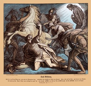 Saul auf dem Weg nach Damaskus, Apostelgeschichte von Julius Schnorr von Carolsfeld