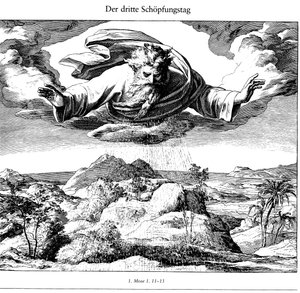 Der dritte Tag der Schöpfung aus Die Bibel in Bildern, 1852-1860 von Julius Schnorr von Carolsfeld