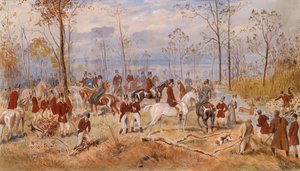 Die Jagd. Aquarell auf Papier, um 1890. Österreichische Kunst