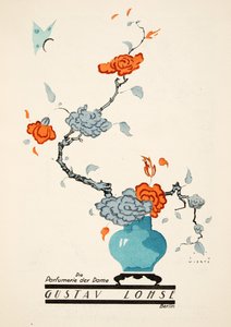 Werbung für Gustav Lohse, Parfüm für Frauen, aus Styl, veröffentlicht 1922 (Pochoir-Druck) von Jupp Wiertz