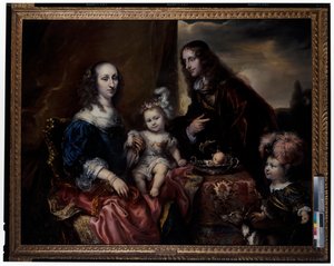 Porträt einer Familie, angeblich Colonel John Hutchinson und seine Familie von Jürgen Ovens