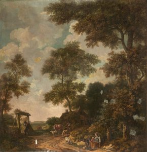 Wandbehang mit holländischer Landschaft, zum Saal in der Nieuwe Doelenstraat 22 gehörend von Jurriaan Andriessen