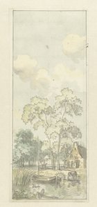 Entwurf für eine Wandmalerei mit holländischer Landschaft