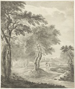 Landschaft mit Jäger und Hund