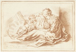 Mutter und zwei Kinder von Jurriaan Cootwijck