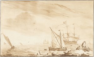 Kriegsschiff am Strand