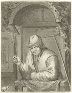 Rauchender Bauer mit Pfeife