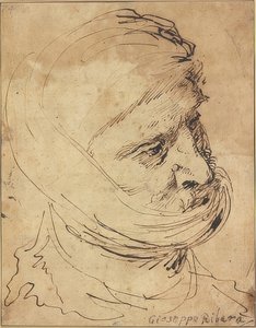 Bärtiger Kopf, mit Tuch um das Kinn gebunden von Jusepe de Ribera