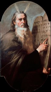 Moses, der Prophet, hält die Gesetzestafeln. Gemälde von Jusepe de Ribera genannt lo Spagnoletto, 1638 von Jusepe de Ribera