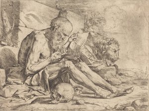 Der heilige Hieronymus beim Lesen von Jusepe de Ribera