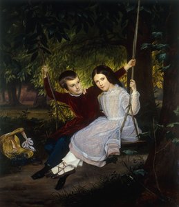 Alexander und Fanny auf einer Schaukel, 1847 von Just Jean Christian Holm