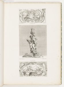 Ornamenttafel mit Muschelbrunnen flankiert von Girlanden und Voluten, pl. 22 in Oeuvre de Juste-Aurèle