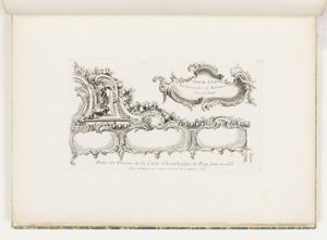 Teil der Ornamentik der Chronologie von 1733 für den König, pl. 35 in Oeuvre de Juste Aurele Meissonnier von Juste Aurèle Meissonnier