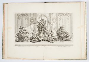 Entwurf für ein Tafelaufsatz und zwei Terrinen für den Herzog von Kingston im Jahr 1735, Platte 115 in Œuvre de Juste-Aurèle Meissonnier