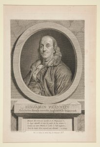 Benjamin Franklin, geboren in Boston, Neuengland, am 17. Januar 1706 von Justus Chevillet