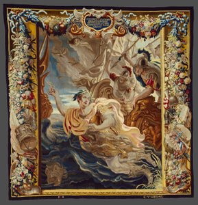 Caesar stürzt sich ins Meer aus Die Geschichte von Caesar und Cleopatra von Justus van Egmont