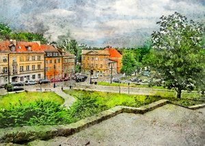 Historische Stadtparkansicht von Justyna Jaszke