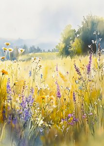 Sonnige Wildblumenwiese von Justyna Jaszke