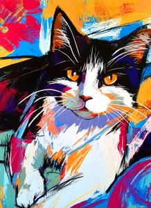 Lebendige Tuxedo Katze
