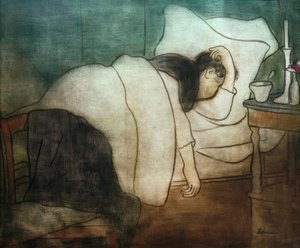 Frau im Bett von József Rippl Rónai