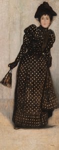 Frau in einem weißen Kleid mit Polka-Dots von József Rippl Rónai