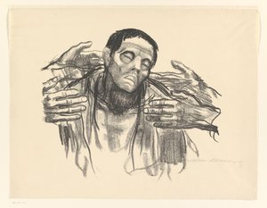Mann und vier Hände von Käthe Kollwitz (signed by artist)