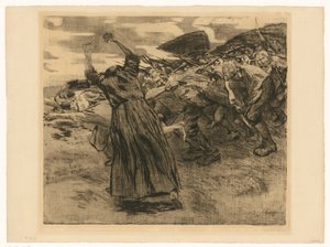 Losbruch (Blatt 5 aus "Bauernkrieg", 9. Zustand) von Käthe Kollwitz