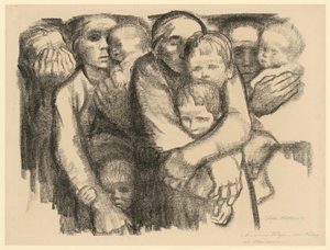 Mütter (Verworfene 2. Fassung des 6. Blattes aus „Krieg“, 1. Zustand) von Käthe Kollwitz