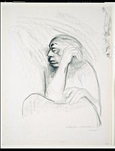 Selbstporträt mit der Hand des Todes, 1924 von Käthe Kollwitz