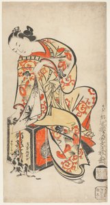Kurtisane spielt mit einer Katze von Kaigetsudō Dohan
