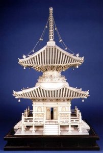 Modell eines Tempelschreins, spätes 19. Jahrhundert von Kaigyokusai Masatsugu