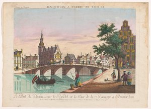 Ansicht der Doelenbrücke über die Amstel in Amsterdam von Kaiserlich Franziskische Akademie