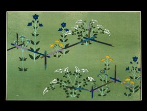 Herbstblumen, Studie für Stoff von Kamisaka Sekka