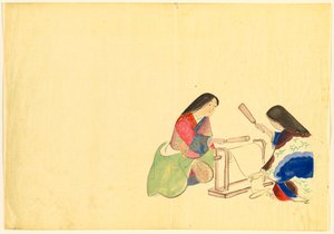 Blumen von hundert Welten (Momoyogusa): Seide walken (Uchiginu) von Kamisaka Sekka
