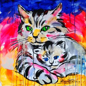 Abstrakte Katzenliebe von Kanat Ibragimov