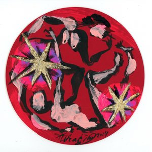 Abstrakte Figuren tanzen