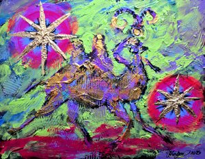 Bunte Kamel-Wüstenreise