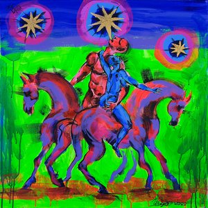 Bunte himmlische Reiter