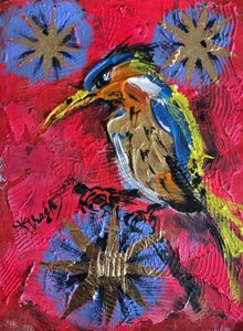 Lebendiger Eisvogel auf Warte